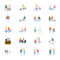 
People Vector Icons Collection In Flat Design 
