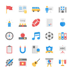 
Education, School, Students and Study Flat Icons Collection 
