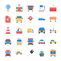 
Transport Flat Icons Set
