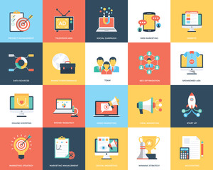 
Digital Marketing Flat Vector Illustration Collection 
