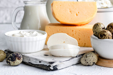Assorted dairy products. Farm products