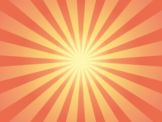 オレンジとイエローのサンバースト背景