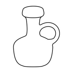 Bottle sunflower oil vector icon.Line vector icon isolated on white background bottle sunflower oil.