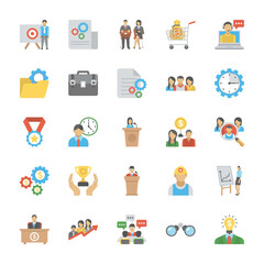 
Human Resource Flat Icons Set
