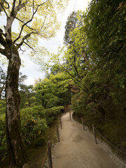 Jardines en el Templo Gingakuji, en Kioto, Japón