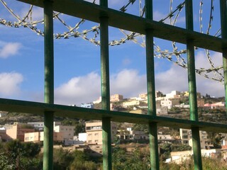 Border fence Melilla, Northern Africa, Spain, Morocco