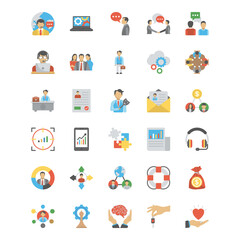 
Collection of Human Resource Flat Icon 
