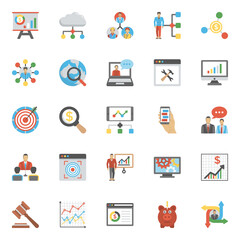 
Set Of Project Management and Analysis Flat Icons
