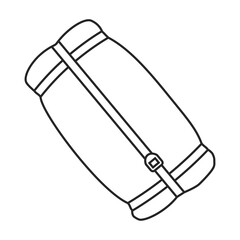 Sleeping bag vector icon.Line vector icon isolated on white background sleeping bag.