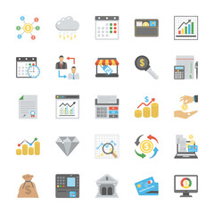 
Flat Vector Set of Finance Icons
