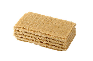 Close-up photo of wafer cookies isolated on white