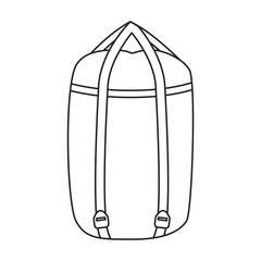 Sleeping bag vector icon.Line vector icon isolated on white background sleeping bag.