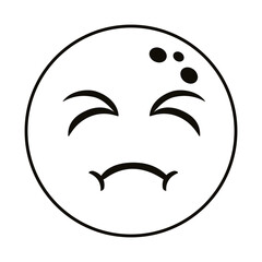 sad emoji face line style icon