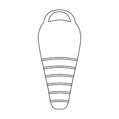 Sleeping bag vector icon.Line vector icon isolated on white background sleeping bag.