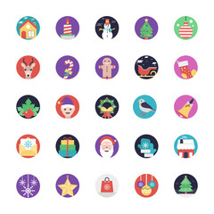 
Christmas Flat Vector Icons                
