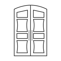 Door vector icon.Line vector icon isolated on white background door .