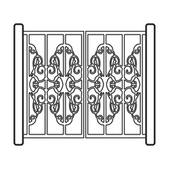 Gate vector icon.Line vector icon isolated on white background gate.