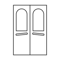 Door vector icon.Line vector icon isolated on white background door .