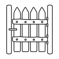 Gate vector icon.Line vector icon isolated on white background gate.