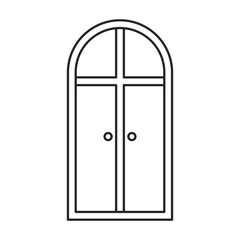 Door vector icon.Line vector icon isolated on white background door .