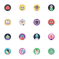 
A Pack Of Artificial Intelligence Flat Vector Icons 
