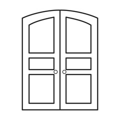 Door vector icon.Line vector icon isolated on white background door .