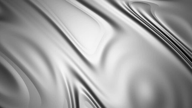 Silver abstract wavy background. Seamless looping animation