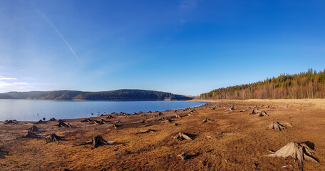scenic panorama view of natural landscape under a cloudy sky