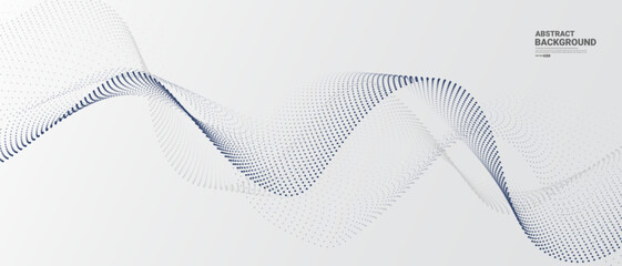 Grey white abstract background with flowing particles. Digital future technology concept. vector illustration.	
