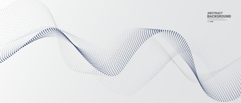 Grey white abstract background with flowing particles. Digital future technology concept. vector illustration.	

