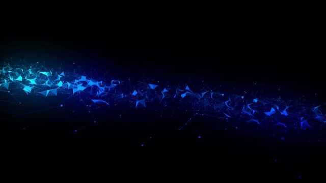 4k 3d abstract Digital background with graph made of nodes shaped artificial-intelligence text.abstract neon geometrical lines with moving triangles and connection dots. 