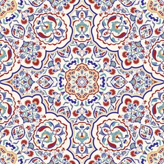 Seamless colorful pattern with mandala. Vintage decorative element. Hand drawn pattern in turkish style. Islam, Arabic, Indian, ottoman motif. Vector illustration