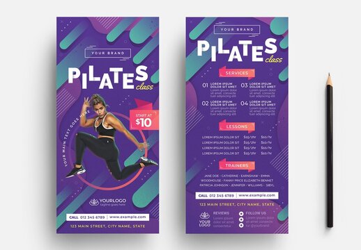 Energetic Sports Flyer Layout for Pilates Fitness Classes