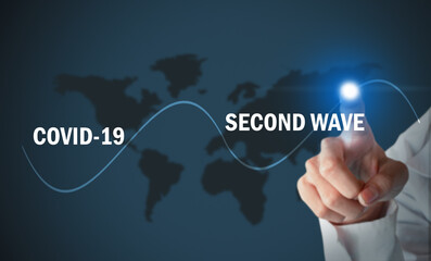 covid 19 second wave concept, healthcare concept