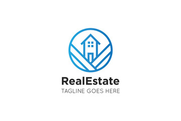real estate logo and icon vector illustration design template