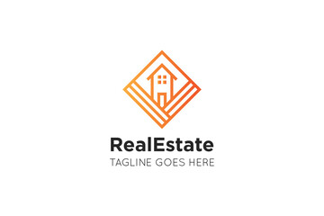 real estate logo and icon vector illustration design template
