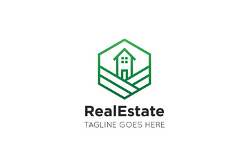real estate logo and icon vector illustration design template