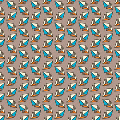 Seamless pattern design, made of isometric pyramids in colors. Modish style background. Vector illustration.