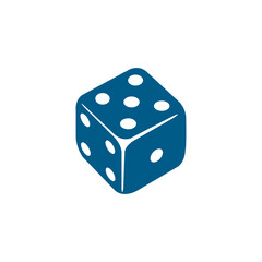 Casino Dice Blue Icon On White Background. Blue Flat Style Vector Illustration