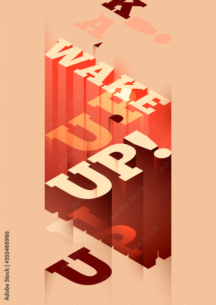 Fototapete abstract style design with isometric typography. retro background. vector illustration.
