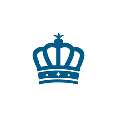 Crown Blue Icon On White Background. Blue Flat Style Vector Illustration