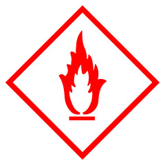 Warning flammable vector sign isolated on white background