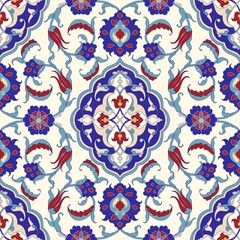 Seamless turkish colorful pattern. Vintage multicolor pattern in Eastern style. Endless floral pattern can be used for ceramic tile, wallpaper, linoleum, textile, web page background. Vector