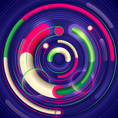 Colorful abstraction with circles. Vector illustration.