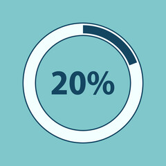 loading icon, twenty percent, vector illustration