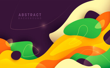 Artistic background made of various soft abstract shapes. Vector illustration.