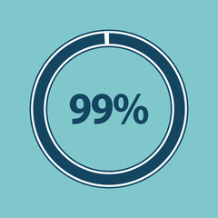 loading 99%, installing almost done, vector illustration