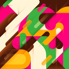 Colorful abstract style composition. Vector illustration.