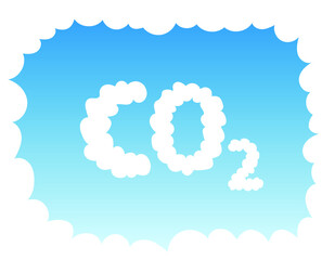 cloud forms carbon dioxide formula, vector illustration