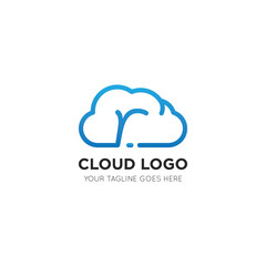 initial leter r cloud logo and icon vector illustration design template
